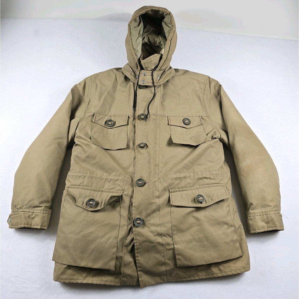 Pioneer Feather Lite Sportswear‎ Goose Down Coat Men's Size Large Beige Vintage